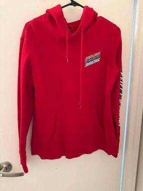Santa Cruz Skateboards Red Women's Pullover Hoodie with Chest Logo